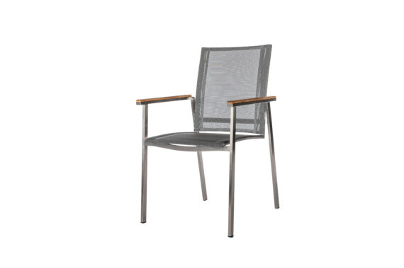 Marajo Stapelstuhl Silber/Schwarz